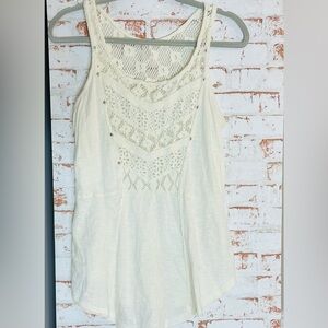 Free People Cream Lace Tank Top